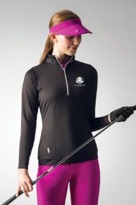 Official Ryder Cup 2018 Ladies Zip Neck Shaped Panel Performance Golf Midlayer