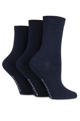 Ladies 3 Pair Classic Plain Bamboo Socks