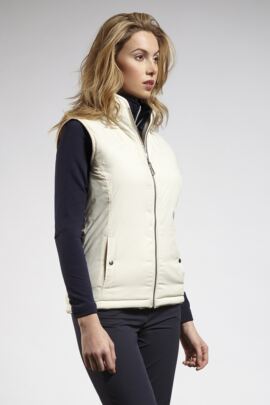 Ladies Zip Through Reversible Fleece Lined Quilted Gilet