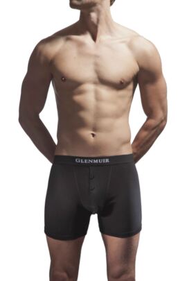 Mens 2 Pack Button Fly Plain Cotton Boxer Shorts