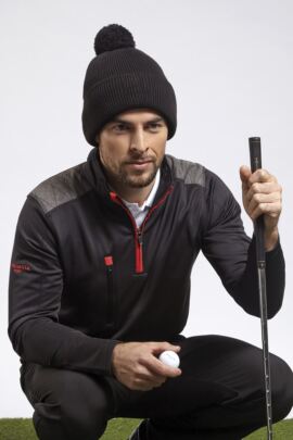 Mens Zip Neck Shoulder Panel Detail Performance Golf Midlayer