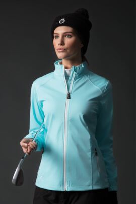 Ladies Zip Front Stitch Detail Water Repellent Golf Jacket