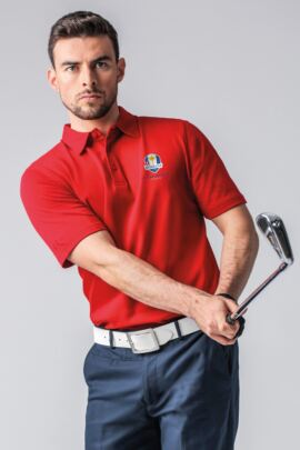Official Ryder Cup 2018 Mens Luxury Pima Cotton Golf Polo Shirt