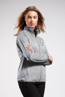 Official Ryder Cup 2018 Ladies Water Repellent Embossed Patterned Zip Front Performance Jacket