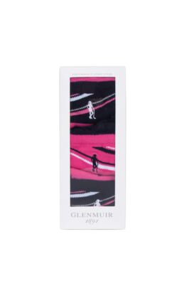 Ladies 3 Pair Jacquard Stripe Cotton Anklet Golf Socks Gift Box