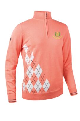 Moffat GC Glenmuir Ladies Zip Neck Offset Diamond Golf Sweater