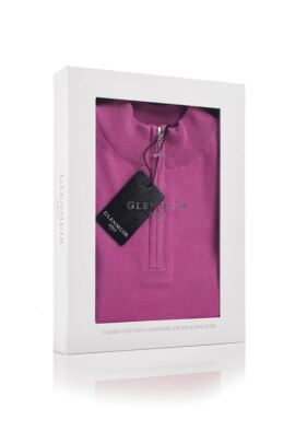 Ladies Zip Neck Touch of Cashmere Golf Sweater Gift Box