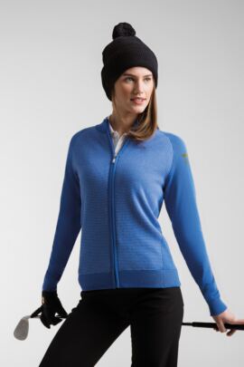 Official Ryder Cup 2018 Ladies Zip Front Birdseye Lined Cotton Golf Sweater