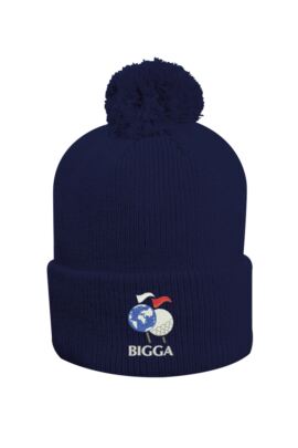 Mens And Ladies Thermal Lined Turn Up Rib Merino Golf Bobble Hat