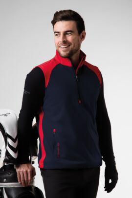 Mens Zip Neck Showerproof Performance Golf Wind Gilet
