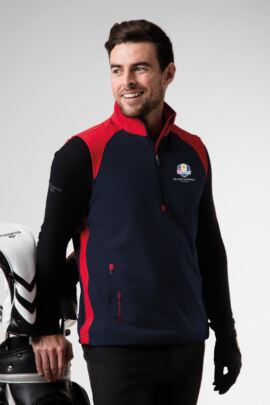 Official Ryder Cup 2018 Mens Zip Neck Showerproof Performance Golf Wind Gilet