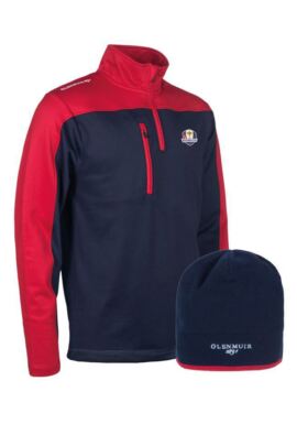 Official Ryder Cup 2018 Mens Performance Golf Midlayer & Hat Gift Box