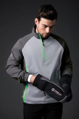 Mens Zip Neck Raglan Panelled Showerproof Golf Windshirt