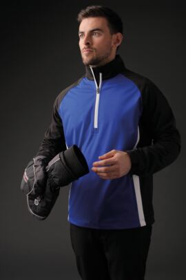 Mens Zip Neck Raglan Panelled Showerproof Golf Windshirt