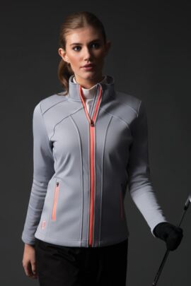 Ladies Zip Front Lightweight Water Repellent Fleece Golf Jacket