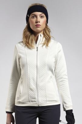 Ladies Zip Front Embossed Diamond Performance Golf Midlayer