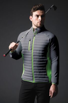 Mens Zip Front Padded Performance Golf Jacket
