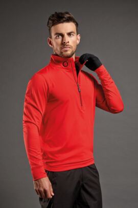 Mens Zip Neck Performance Golf Midlayer