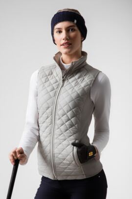 Ladies Zip Front Diamond Quilted Performance Golf Gilet