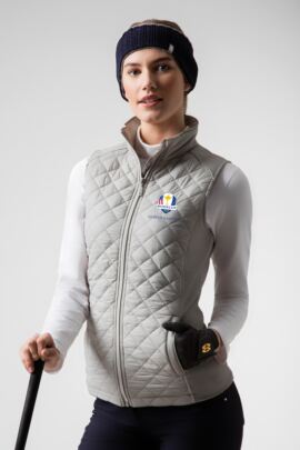 Official Ryder Cup 2018 Ladies Zip Front Diamond Quilted Performance Golf Gilet