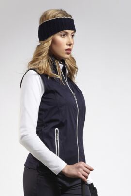 Ladies Zip Front Embossed Patterned Water Repellent Performance Golf Gilet