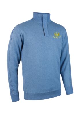 Moffat GC Glenmuir Mens Zip Neck Textured Sleeve Lined Golf Sweater