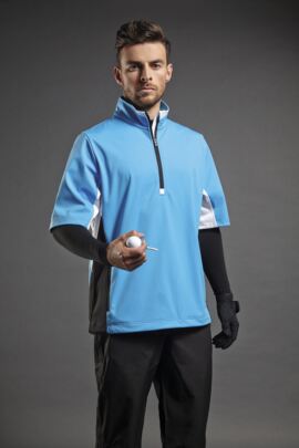 Sunderland Mens Colour Block Half Sleeve Zip Neck Golf Windshirt