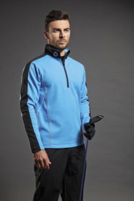 Sunderland Mens Chamonix Long Sleeve Zip Neck Mid Layer Golf Top