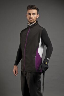 Sunderland Mens Colour Block Zip Neck Golf Wind Gilet