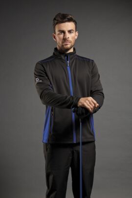 Sunderland Mens Stripe Detail Lightweight Bonded Fleece Golf Jacket
