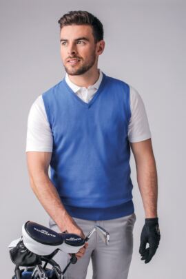 Mens V Neck Cotton Golf Slipover