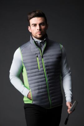 Mens Zip Front Padded Performance Golf Gilet