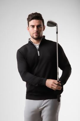 Mens Zip Neck Lightweight Performance Golf Midlayer