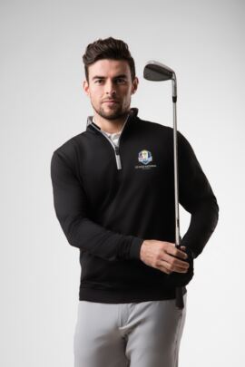 Official Ryder Cup 2018 Mens Zip Neck Lightweight Performance Golf Midlayer