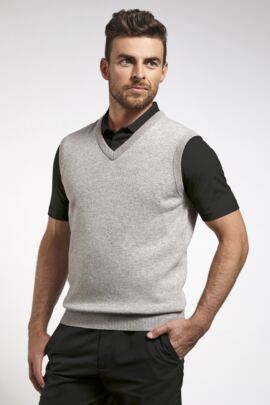 Mens V Neck Lambswool Golf Slipover