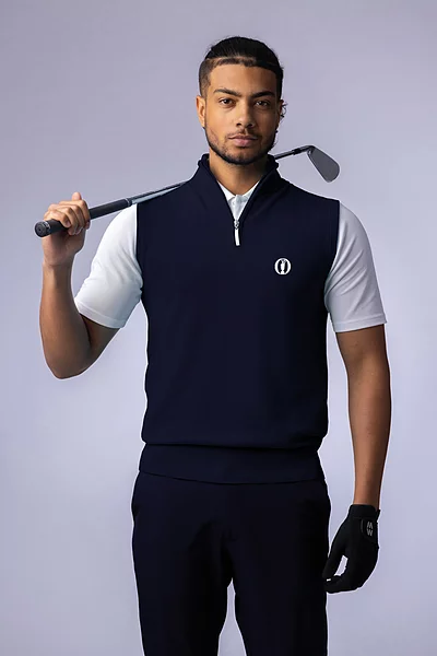 The Open Mens Quarter Zip Merino Wool Golf Slipover