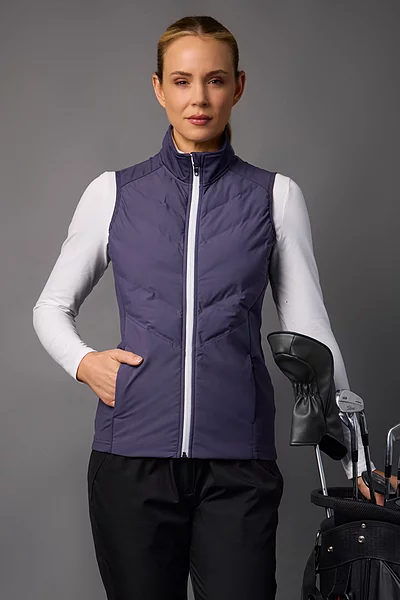 Ladies Diagonal Bonded Quilted Thermal Golf Gilet