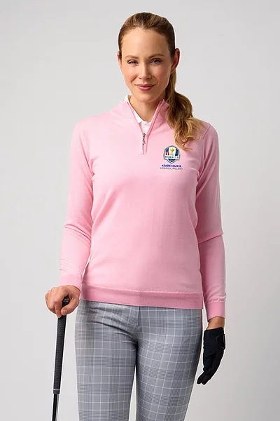 Official Ryder Cup 2027 Ladies Quarter Zip Merino Wool Lightweight Golf Sweater