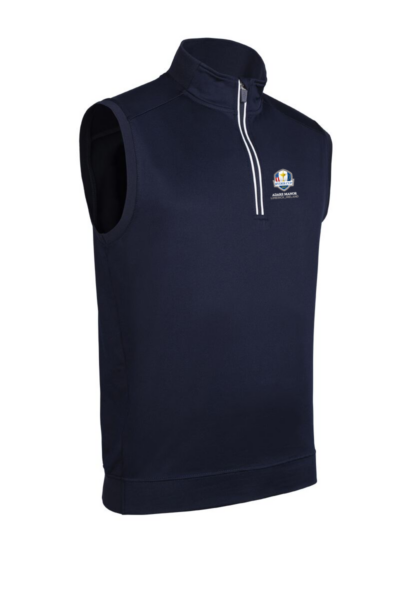 Official Ryder Cup 2027 Mens Quarter Zip Rib Sleeveless Performance Golf Midlayer