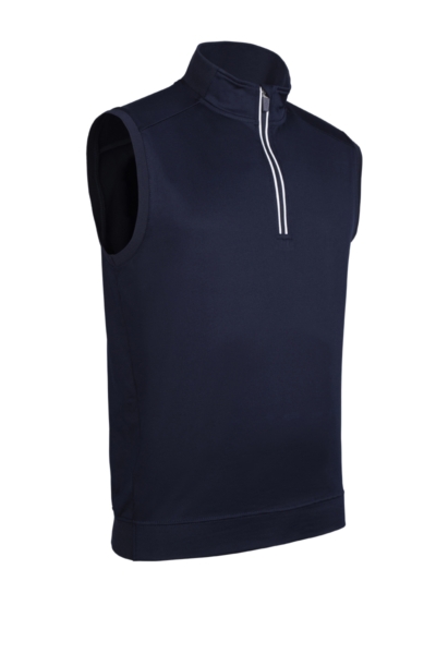 Mens Quarter Zip Rib Sleeveless Performance Golf Midlayer