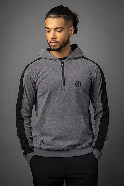 The Open Mens Thermal Contrast Sleeve Fleece Showerproof Golf Hoodie