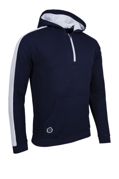Mens Thermal Contrast Sleeve Fleece Showerproof Golf Hoodie