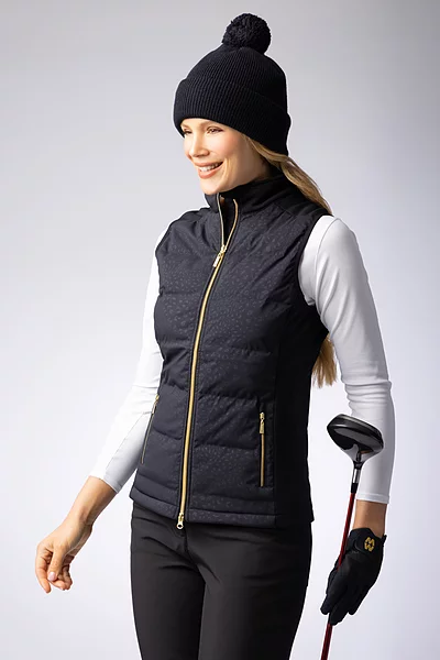 Ladies Full Zip Bonded Padded Down Heavyweight Golf Gilet