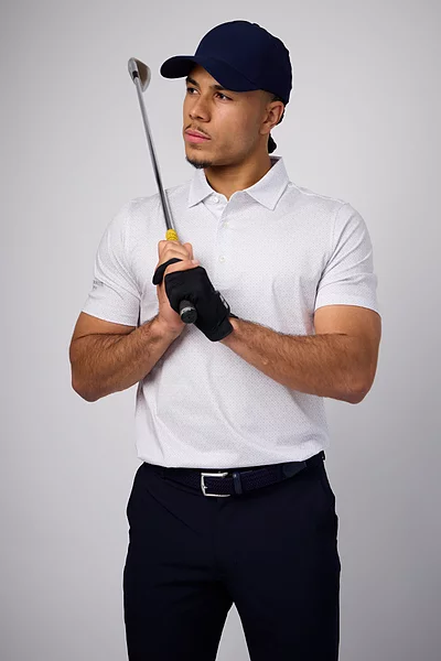 Mens Playing Card Print Mercerised Cotton Golf Shirt