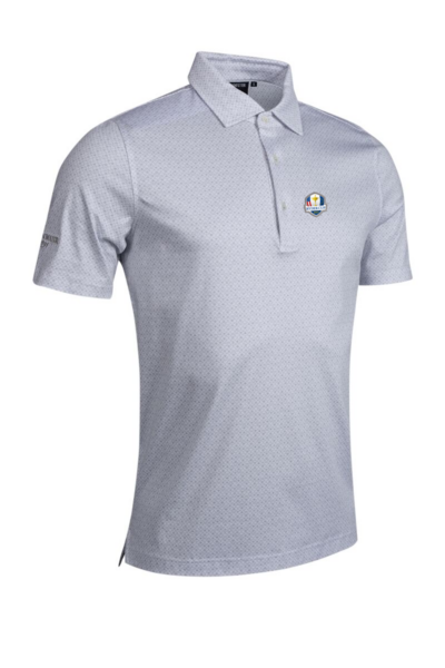 Official Ryder Cup 2027 Mens Playing Card Print Mercerised Cotton Golf Shirt