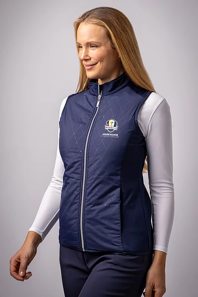 Official Ryder Cup 2027 Ladies Full Zip Faux Fur Lined Padded Golf Gilet