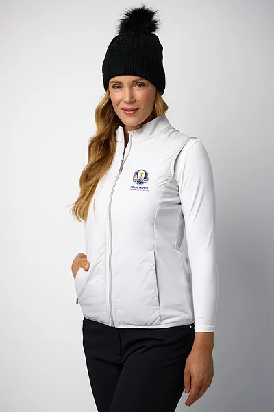 Official Ryder Cup 2027 Ladies Full Zip Faux Fur Lined Padded Golf Gilet