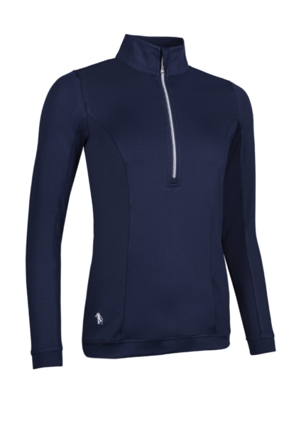 Ladies Quarter Zip Lightweight Shaped Panel Performance Golf Midlayer