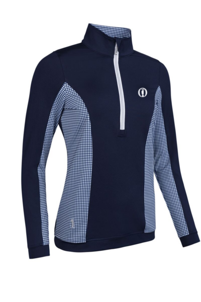 The Open Ladies Quarter Zip Lightweight Shaped Panel Performance Golf Midlayer