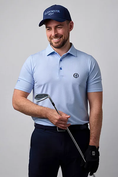 The Open Mens Micro Fan Print Performance Golf Shirt